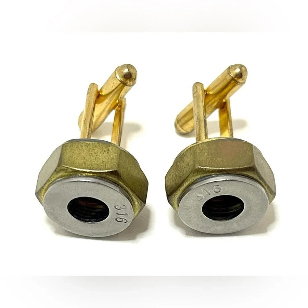 Men’s Artisan Made Cufflinks with Washer and Spacer. - Picture 1 of 3